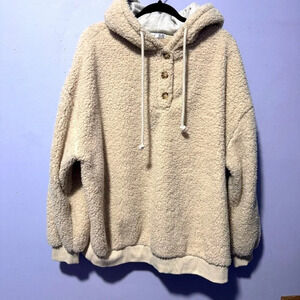 Dex plus Womens NWT 2X Long‎ Sleeve Drawstring Hoodies Sherpa Pullover Sweaters